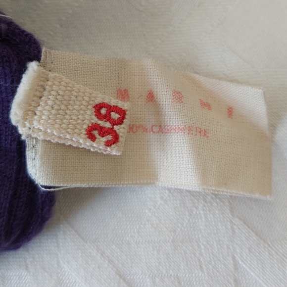 Marni Cashmere Cardigan Size 38 Purple Button-Up Fitted Stretch Cropped Rib Knit - Picture 6 of 7